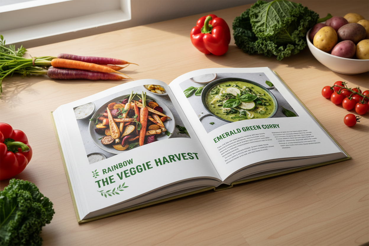 Recetario vegetariano mockup